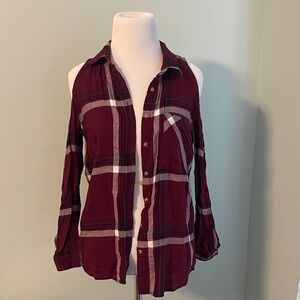 Ambiance Burgundy Plaid Shirt